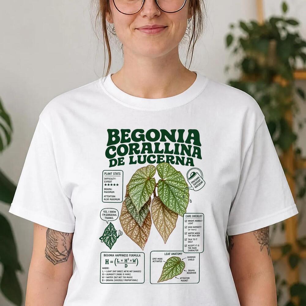 Funny Begonia Corallina De Lucerna Shirt Retro House Plants Gift